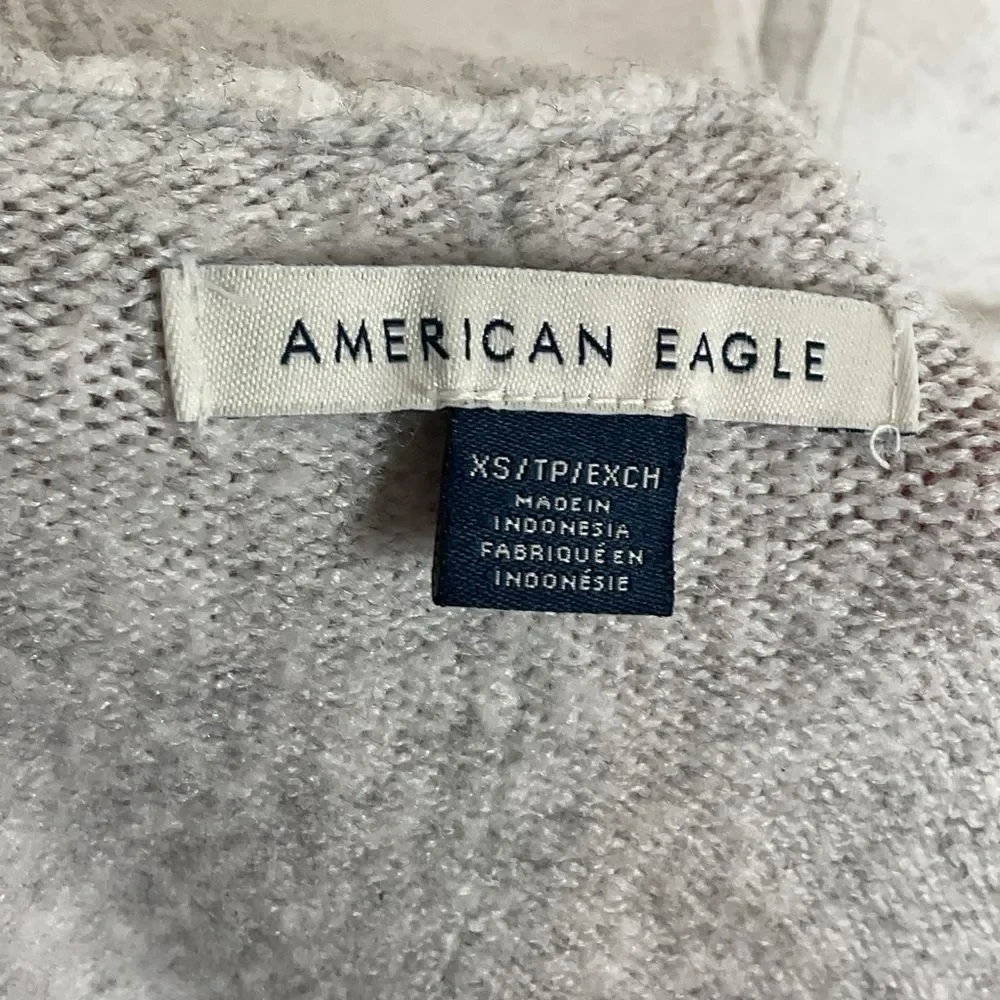 American Eagle Outfitters Light Gray Knit Button Up Cardigan Size XS